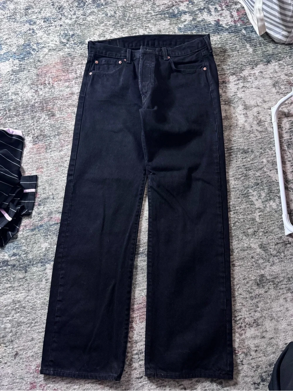 Levi's Black Straight-Leg Jeans - Classic Back View